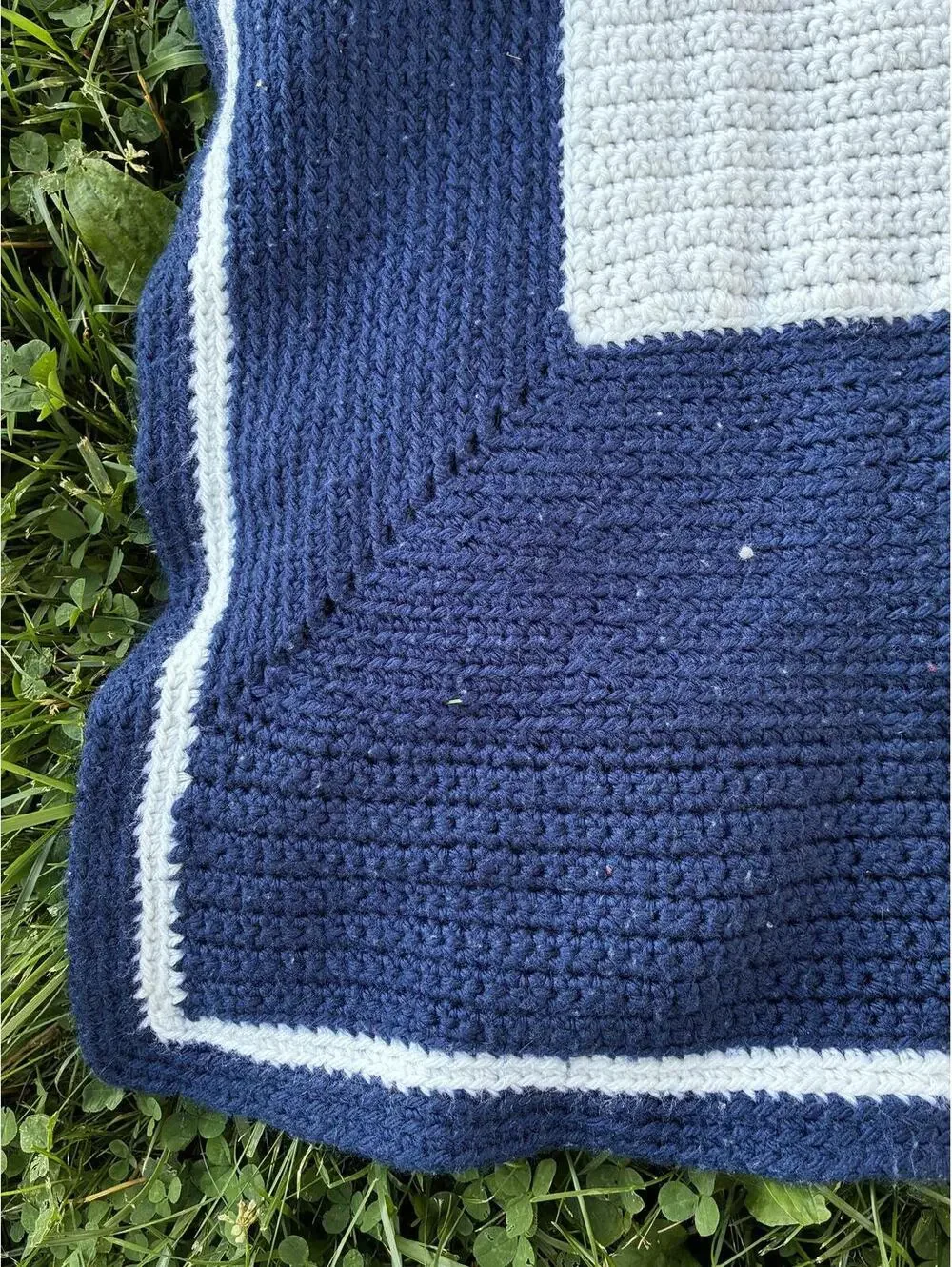 Handmade Crochet Red White Blue Throw Blanket 44L 30W War Plane Design USA 250